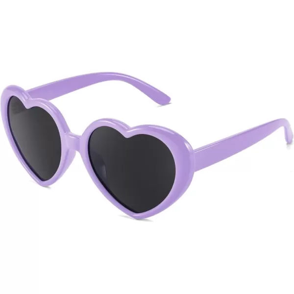 FEISEDY Heart Shaped Polarized Sunglasses Kids for Toddler Girls Age 310 Shaped Cute Fashion Sunnies B0077Purple
