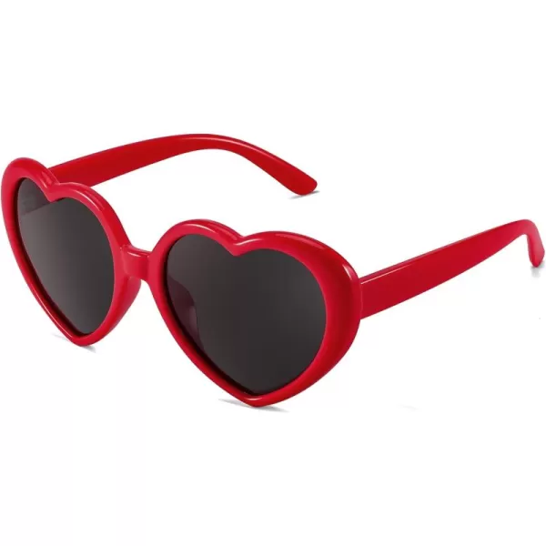FEISEDY Heart Shaped Polarized Sunglasses Kids for Toddler Girls Age 310 Shaped Cute Fashion Sunnies B0077Red