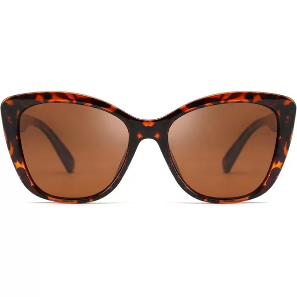 FEISEDY Polarized Vintage Sunglasses American Womens Square Jackie O Cat Eye Sunglasses B2451Brown Leopard