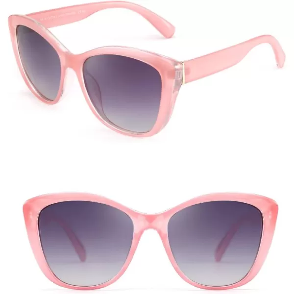 FEISEDY Polarized Vintage Sunglasses American Womens Square Jackie O Cat Eye Sunglasses B2451Pink