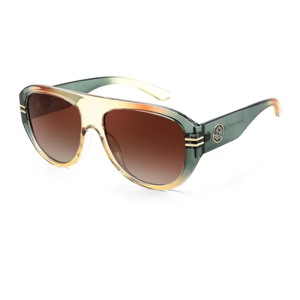 FEISEDY Retro Polarized Oversized Sunglasses for Men Women Trendy 70s Vintage Plastic Frame Sun Glasses B4150Green  Yellow