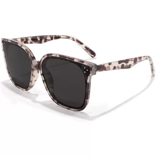 FEISEDY Retro Square Polarized Sunglasses Women Men Vintage Minimalist Shades B2600Marble Frame