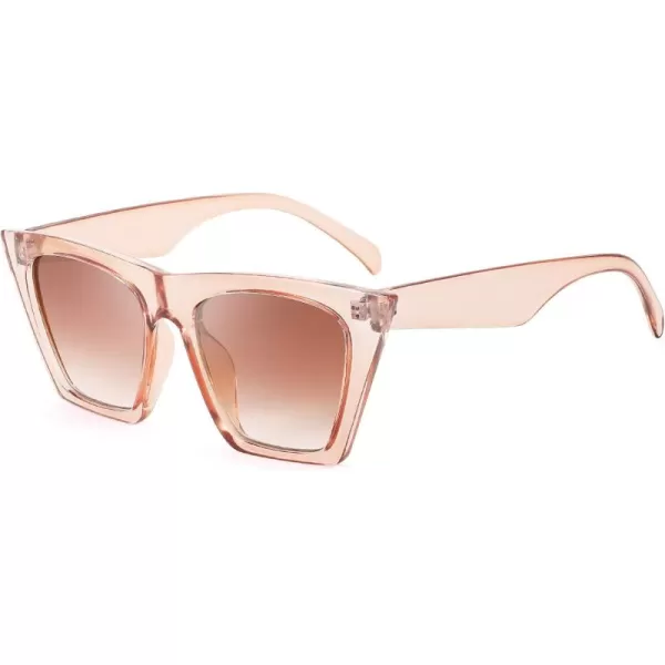 FEISEDY Vintage Square Cat Eye Sunglasses Women Trendy Cateye Sunglasses B2473Champagne