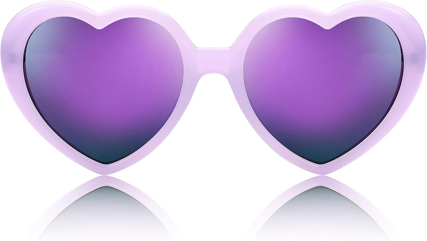 FEISEDY Polarized Heart Shaped Sunglasses Oversized Vintage Fashion Love Eyeglasses for Women UV400 B2337Purple Frame  Mirror Purple Lens