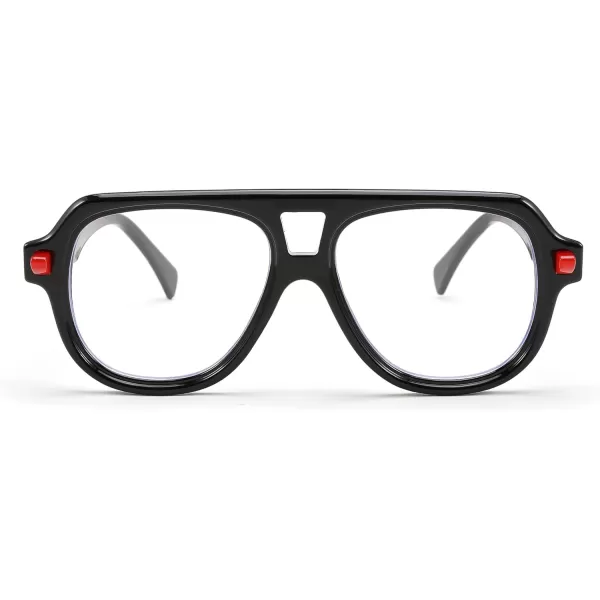 FEISEDY Aviator Frame Glasses for Women Men Blue Light Blocking Glasses Anti Glare Computer Eyeglasses B0039Black