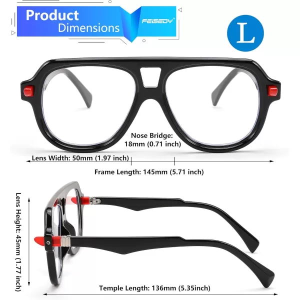FEISEDY Aviator Frame Glasses for Women Men Blue Light Blocking Glasses Anti Glare Computer Eyeglasses B0039Black