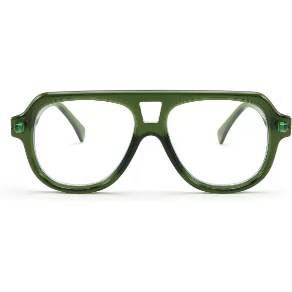 FEISEDY Aviator Frame Glasses for Women Men Blue Light Blocking Glasses Anti Glare Computer Eyeglasses B0039Green