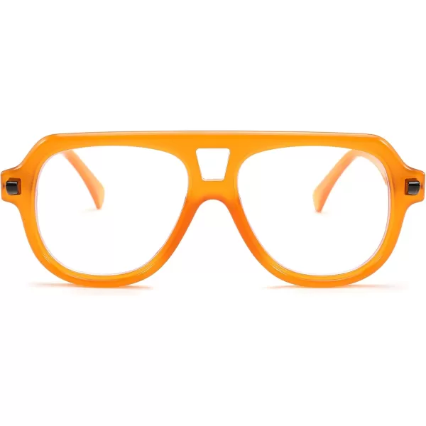 FEISEDY Aviator Frame Glasses for Women Men Blue Light Blocking Glasses Anti Glare Computer Eyeglasses B0039Orange