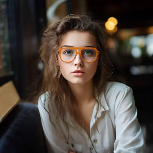 FEISEDY Aviator Frame Glasses for Women Men Blue Light Blocking Glasses Anti Glare Computer Eyeglasses B0039Orange