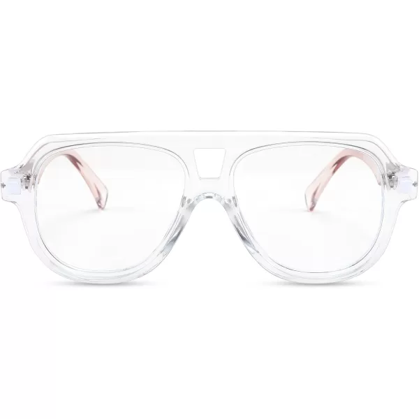 FEISEDY Aviator Frame Glasses for Women Men Blue Light Blocking Glasses Anti Glare Computer Eyeglasses B0039Transparent