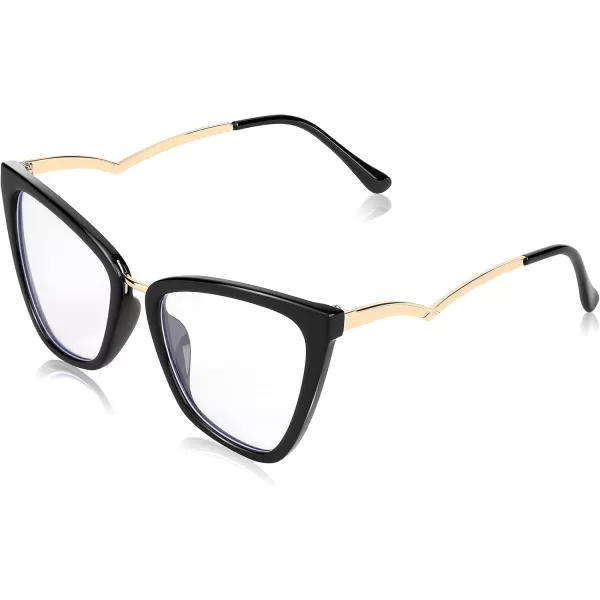 FEISEDY Blue Light Blocking Glasses Computer Glasses Women Men Fashion Cateye Glasses B2914001 Black Frame