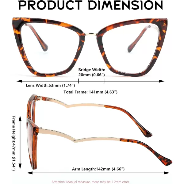 FEISEDY Blue Light Blocking Glasses Computer Glasses Women Men Fashion Cateye Glasses B2914002 Leopard Frame