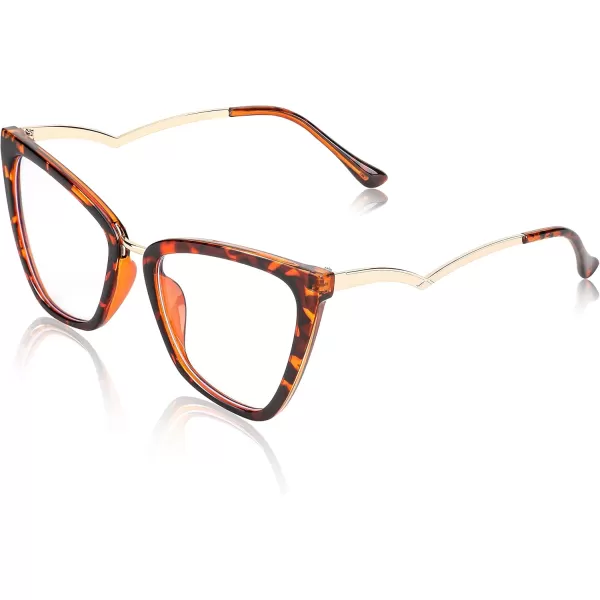 FEISEDY Blue Light Blocking Glasses Computer Glasses Women Men Fashion Cateye Glasses B2914002 Leopard Frame