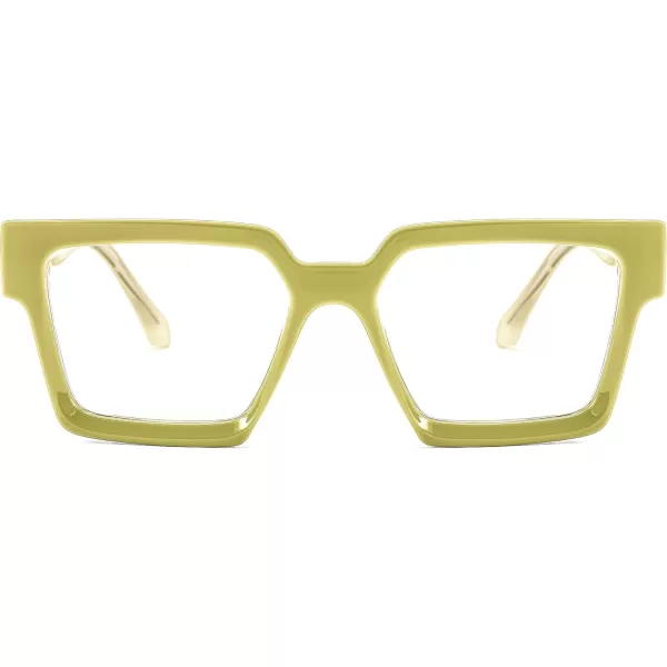 FEISEDY Blue Light Blocking Glasses for Women Men TR Retro Square Anti Eyestrain Glasses Rectangle Chic Look Frame B0037003  Yellow