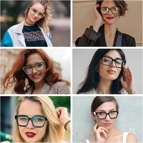 FEISEDY Blue Light Blocking Glasses for Women Men TR Retro Square Anti Eyestrain Glasses Rectangle Chic Look Frame B0037004  Pink Leopard