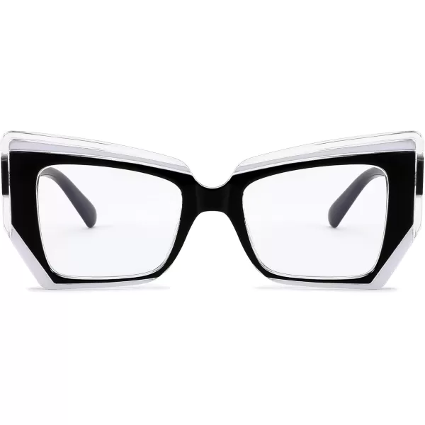FEISEDY Cat Eye Frame Glasses for Women Men Blue Light Blocking Glasses Anti Glare Computer Eyeglasses B9125Black