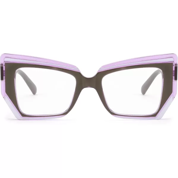 FEISEDY Cat Eye Frame Glasses for Women Men Blue Light Blocking Glasses Anti Glare Computer Eyeglasses B9125Brown