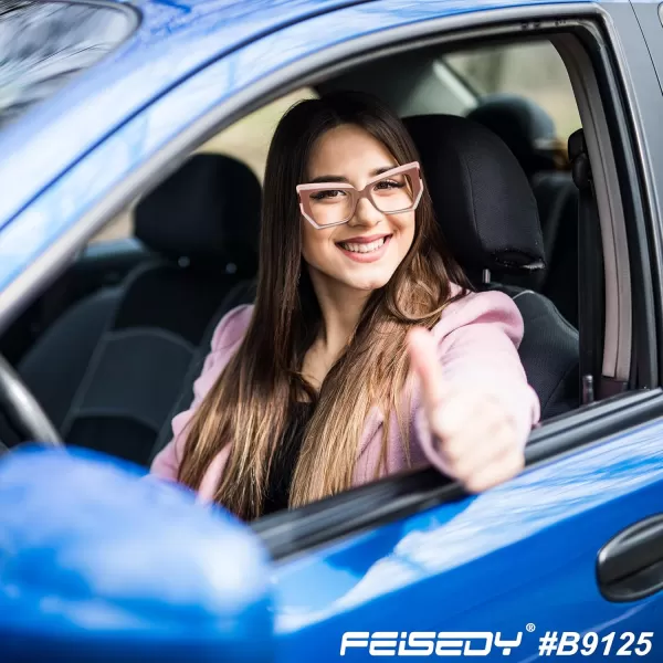 FEISEDY Cat Eye Frame Glasses for Women Men Blue Light Blocking Glasses Anti Glare Computer Eyeglasses B9125Pink