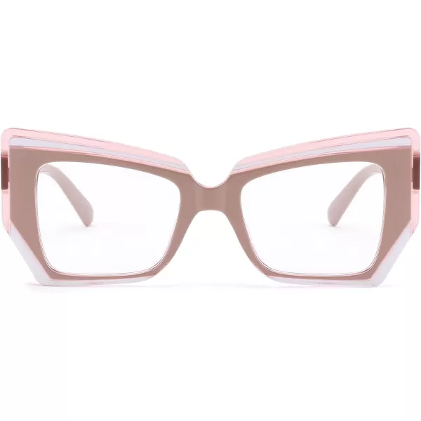 FEISEDY Cat Eye Frame Glasses for Women Men Blue Light Blocking Glasses Anti Glare Computer Eyeglasses B9125Pink