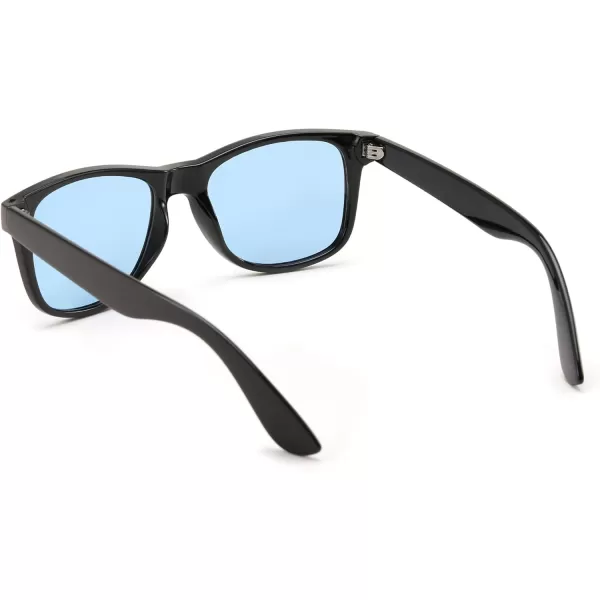 FEISEDY Classic Square Retro Polarized Sunglasses Women Men 80s Sun Glasses Trendy UV400 B1858Black  Ocean Blue