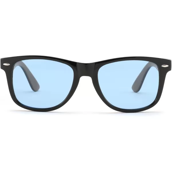 FEISEDY Classic Square Retro Polarized Sunglasses Women Men 80s Sun Glasses Trendy UV400 B1858Black  Ocean Blue