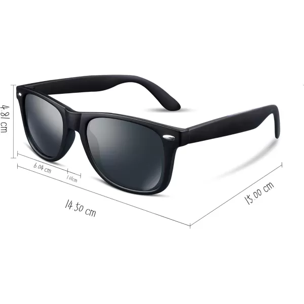 FEISEDY Classic Square Retro Polarized Sunglasses Women Men 80s Sun Glasses Trendy UV400 B1858Frosted Black Frame  Grey Lens