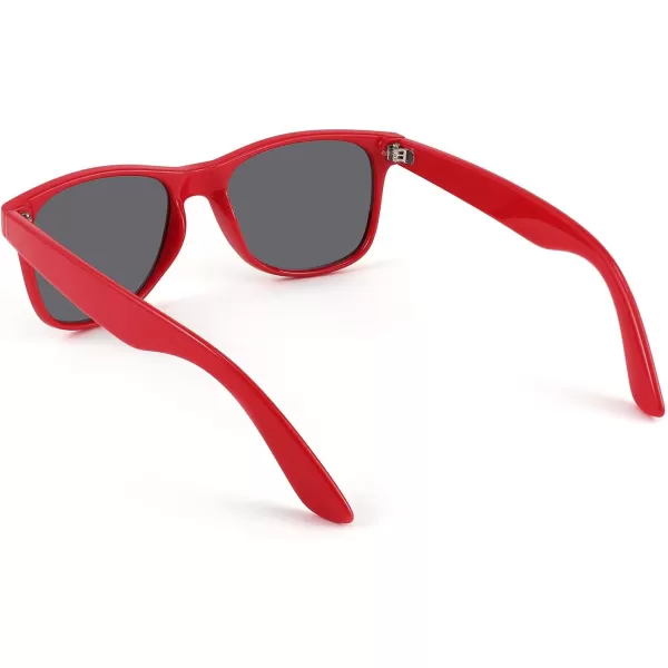 FEISEDY Classic Square Retro Polarized Sunglasses Women Men 80s Sun Glasses Trendy UV400 B1858Red Frame  Grey Lens