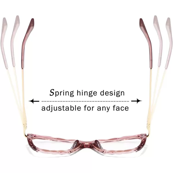 FEISEDY Crystal Cat Eye Glasses Frame Blue Light Blocking Computer Eyewear B2500Pink Crystal