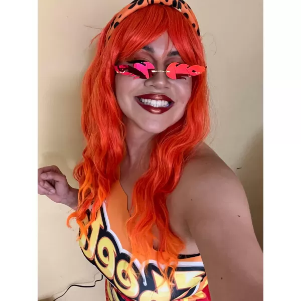 FEISEDY Fire Flame Sunglasses for Women Mirror Rimless Fire Shaped Novelty Sunglasses B2839001 Red Mirrored Lens