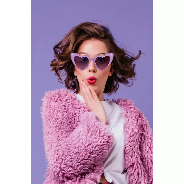 FEISEDY Heart Sunglasses for Women Pink Heart Sunglasses Red Heart Sunglasses Fashion Heart Shaped Glasses B2421P 2 Pack  Orange  Yellow