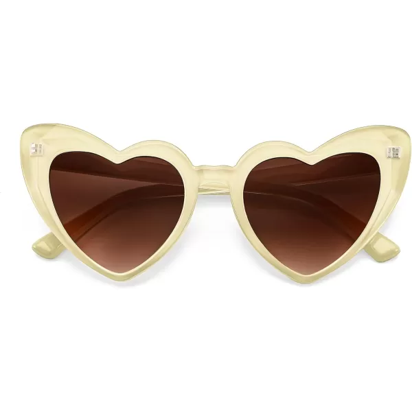 FEISEDY Heart Sunglasses for Women Pink Heart Sunglasses Red Heart Sunglasses Fashion Heart Shaped Glasses B2421P 2 Pack  Orange  Yellow