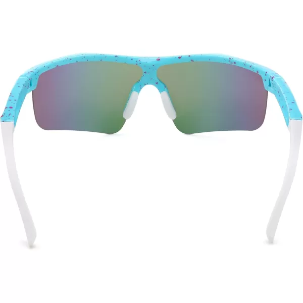 FEISEDY Kids Teens Baseball Polarized Sunglasses Sports TR90 Frame Boys Girls Cycling B2454Spot Bluepurple
