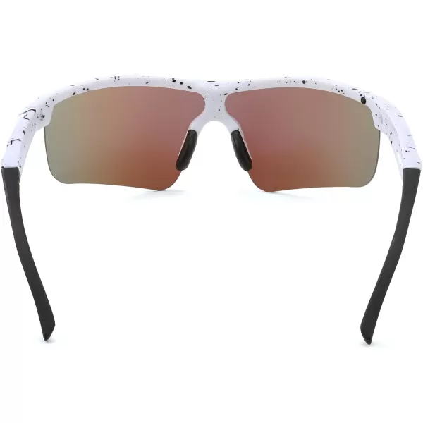 FEISEDY Kids Teens Baseball Polarized Sunglasses Sports TR90 Frame Boys Girls Cycling B2454Spot Whiteblue