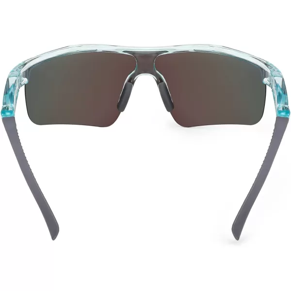 FEISEDY Kids Teens Baseball Polarized Sunglasses Sports TR90 Frame Boys Girls Cycling B2454Transparent Blueblue