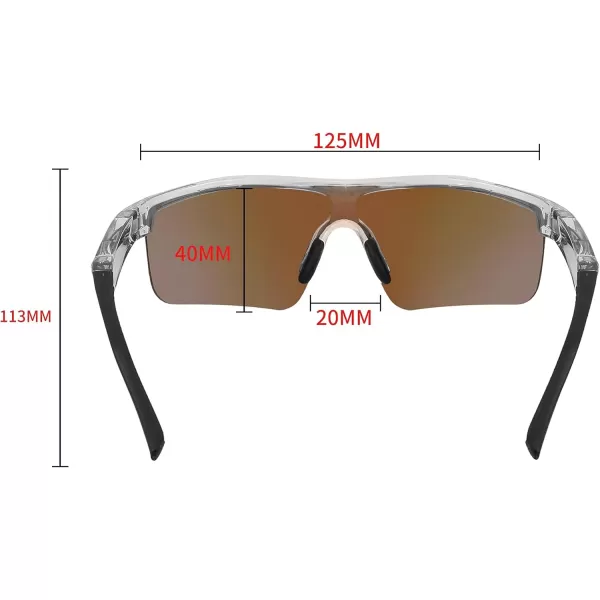 FEISEDY Kids Teens Baseball Polarized Sunglasses Sports TR90 Frame Boys Girls Cycling B2454Transparent Grayblue