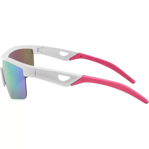 FEISEDY Kids Teens Baseball Polarized Sunglasses Sports TR90 Frame Boys Girls Cycling B2454White Pink