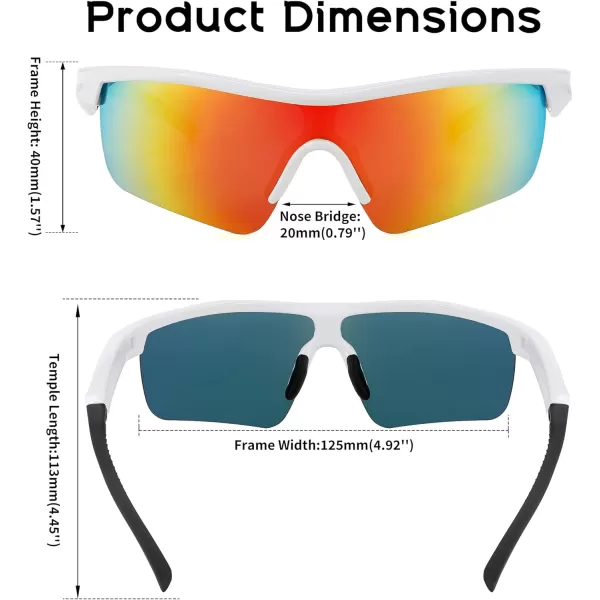 FEISEDY Kids Teens Baseball Polarized Sunglasses Sports TR90 Frame Boys Girls Cycling B2454Whitered