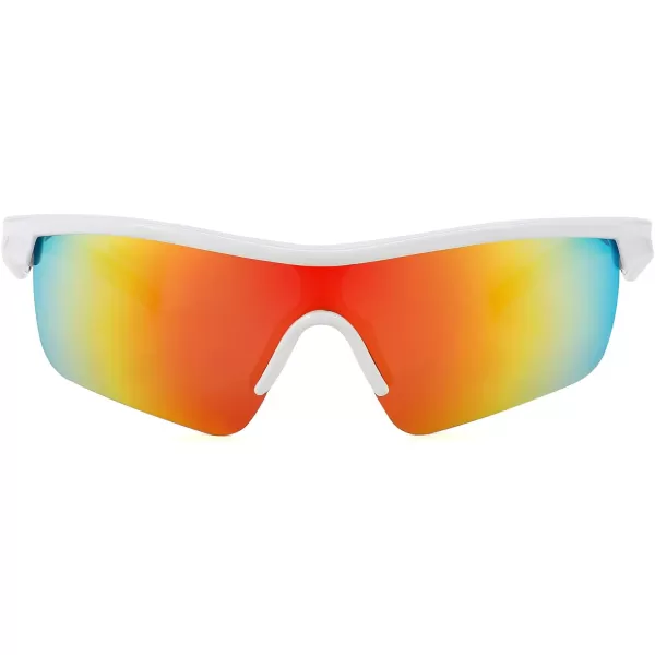 FEISEDY Kids Teens Baseball Polarized Sunglasses Sports TR90 Frame Boys Girls Cycling B2454Whitered