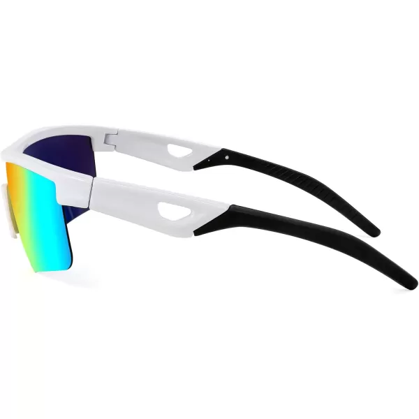 FEISEDY Kids Teens Baseball Polarized Sunglasses Sports TR90 Frame Boys Girls Cycling B2454Whitered
