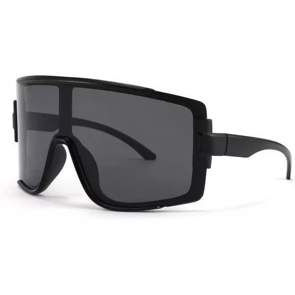 FEISEDY Men Women Sunglasses 80s Sport Cycling Baseball Glasses for Youth Teens Running Softball B4057Black