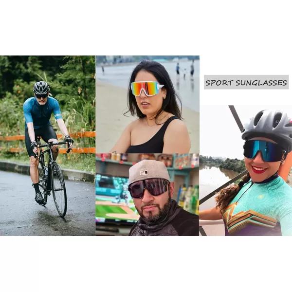 FEISEDY Men Women Sunglasses 80s Sport Cycling Baseball Glasses for Youth Teens Running Softball B4057Black