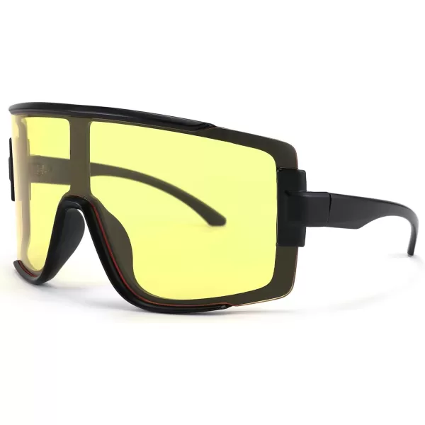FEISEDY Men Women Sunglasses 80s Sport Cycling Baseball Glasses for Youth Teens Running Softball B4057Yellow
