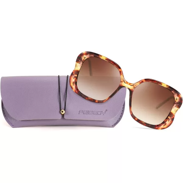 FEISEDY Oversized Butterfly Sunglasses for Women Fashion Charming Ladies Sunglass B2705Leopard