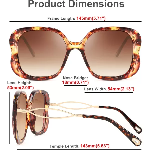 FEISEDY Oversized Butterfly Sunglasses for Women Fashion Charming Ladies Sunglass B2705Leopard