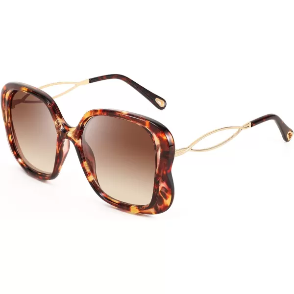 FEISEDY Oversized Butterfly Sunglasses for Women Fashion Charming Ladies Sunglass B2705Leopard