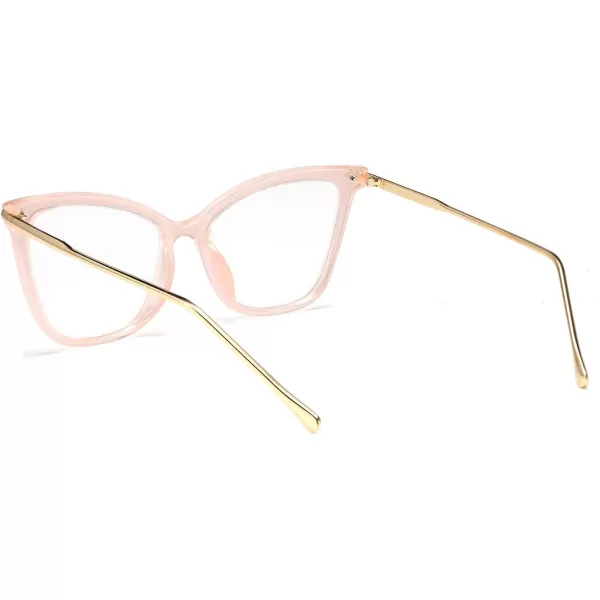 FEISEDY Oversized Cat Eye Glasses Frame Blue Light Blocking Eyewear for Women B2589003 Pink