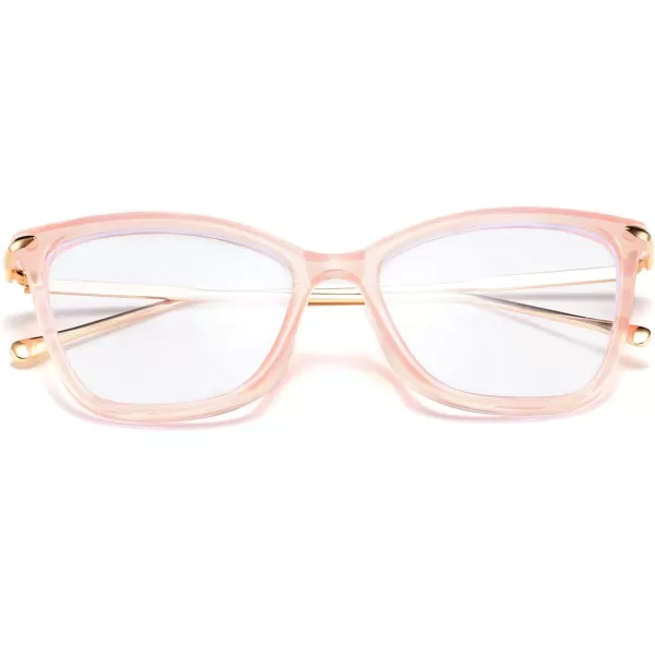 FEISEDY Oversized Cat Eye Glasses Frame Blue Light Blocking Eyewear for Women B2589003 Pink