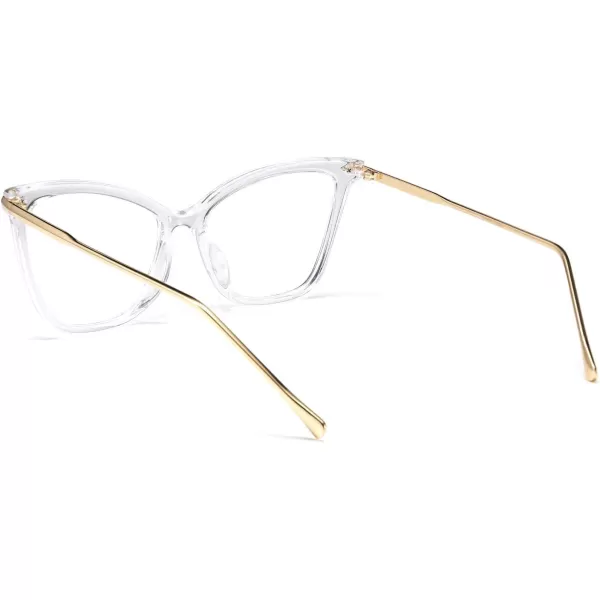 FEISEDY Oversized Cat Eye Glasses Frame Blue Light Blocking Eyewear for Women B2589004 Transparent