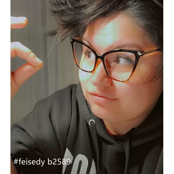 FEISEDY Oversized Cat Eye Glasses Frame Blue Light Blocking Eyewear for Women B2589006 Black Leopard