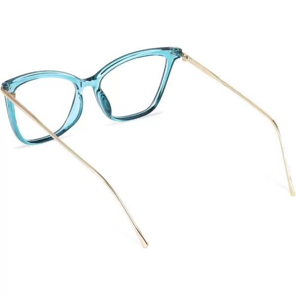 FEISEDY Oversized Cat Eye Glasses Frame with Clear Lenses Eyewear for Women B2460Lake Blue
